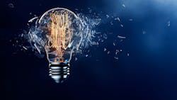 An image of an exploding lightbulb. An image of an exploding lightbulb.