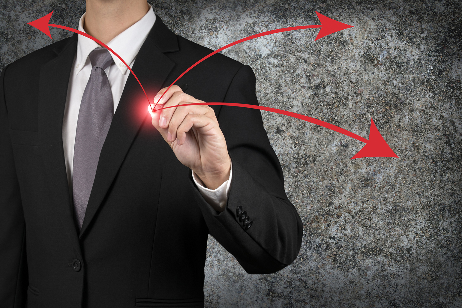 Businessman Deciding on Direction