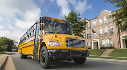 Thomas Built Bus on street