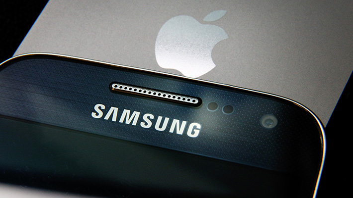 Samsung and Apple smartphones.