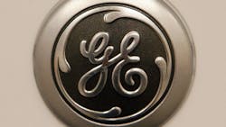The General Electric logo. The General Electric logo.