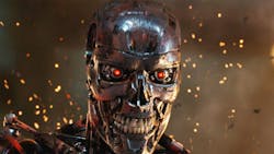 A Terminator from the newest Genesys film. A Terminator from the newest Genesys film.