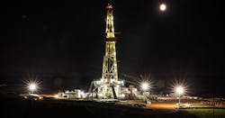 shale oil drill in North Dakota at night shale oil drill in North Dakota at night