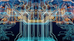 A digital printed circuit board. A digital printed circuit board.