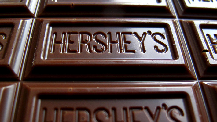 A sheet of Hershey's chocolate.