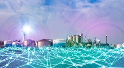 Factory with network landscape Factory with network landscape