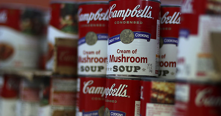 Cambpell mushroom soup cans
