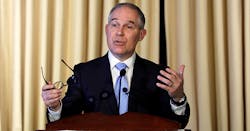 EPA's Scott Pruitt at podium EPA's Scott Pruitt at podium