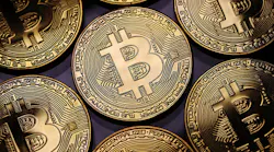 A sheet of Bitcoin images.