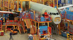 An Airbus A320 in progress at the company's plant in Hamburg, Germany.