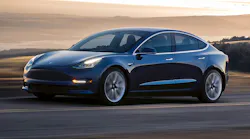 The Tesla Model 3 in a company photo.