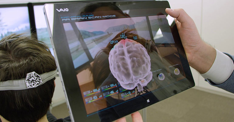 ipad showing brain