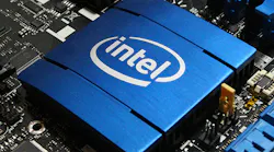 A detail of an Intel chip.