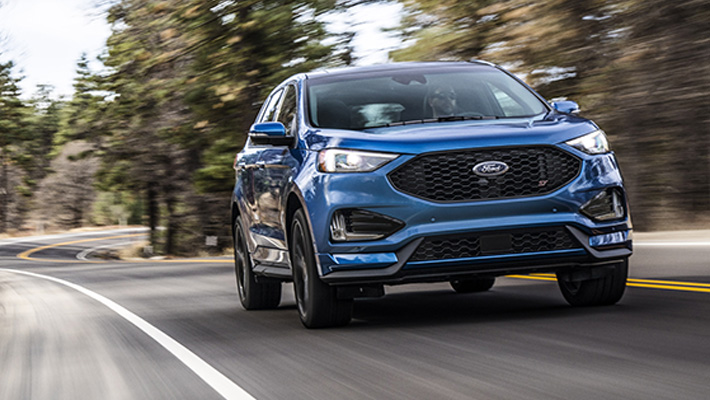 The 2019 Ford Edge St on the road.