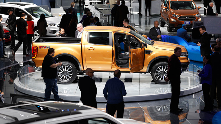 The Ford exhibit at the North American International Auto Show in Detroit.