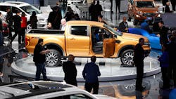 The Ford exhibit at the North American International Auto Show in Detroit. The Ford exhibit at the North American International Auto Show in Detroit.