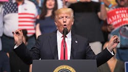 Donald Trump speaks at a rally in Iowa in June 2017. Donald Trump speaks at a rally in Iowa in June 2017.