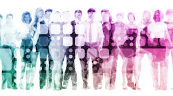 group of people lined up