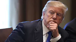 Donald Trump presides over a Cabinet Room meeting in the White House earlier this month.