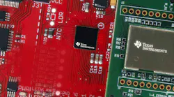 Texas Instruments chips and logo.