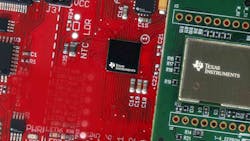 Texas Instruments chips and logo. Texas Instruments chips and logo.