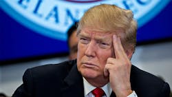 President Donald Trump listens during a February 2018 meeting. President Donald Trump listens during a February 2018 meeting.