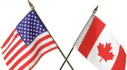 us flag and canada flag