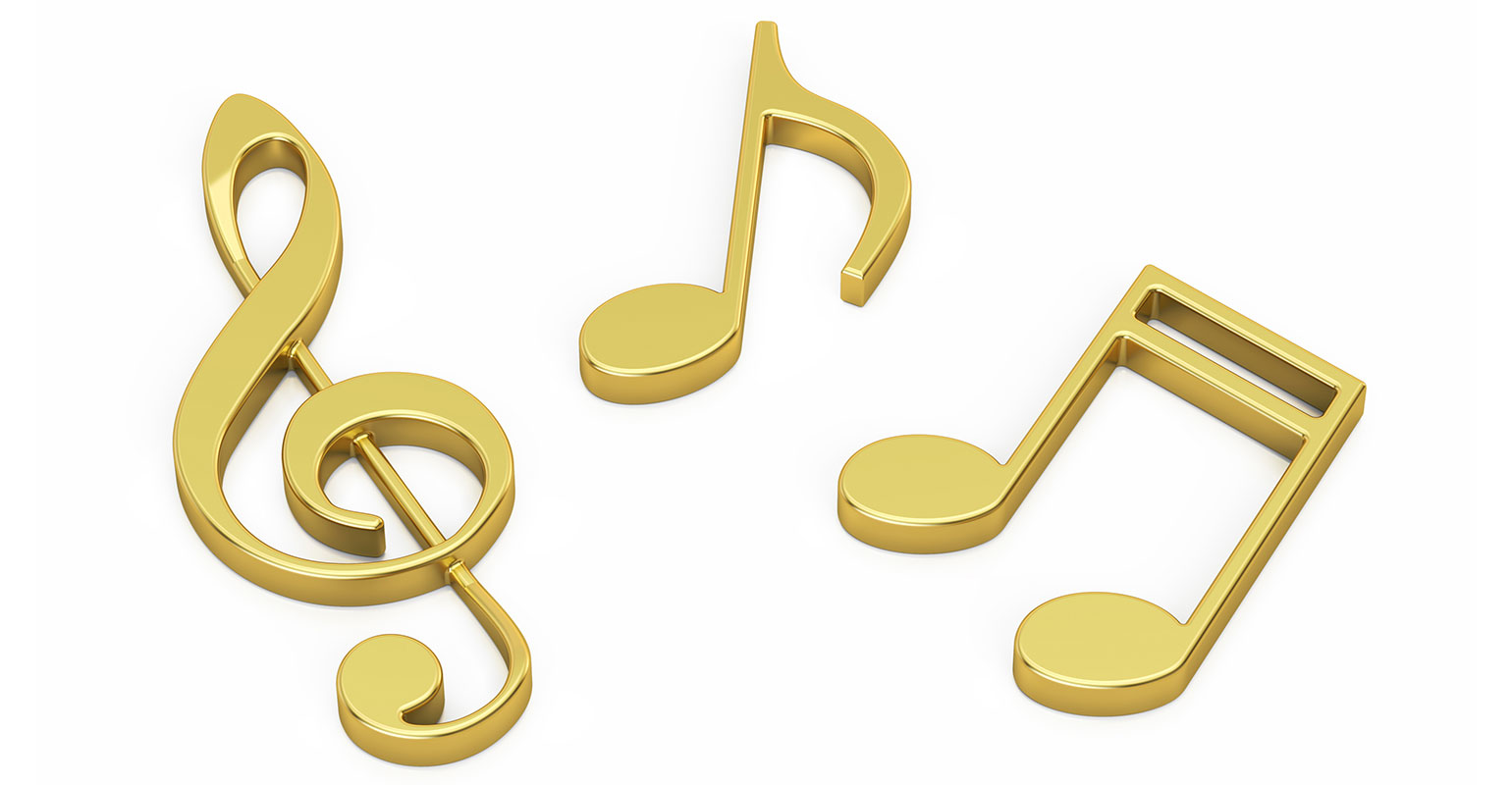 golden musical notes