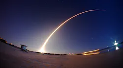 rocket launch at night