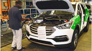 Santa Fe Sport production at Hyundai&apos;s Alabama manufacturing plant