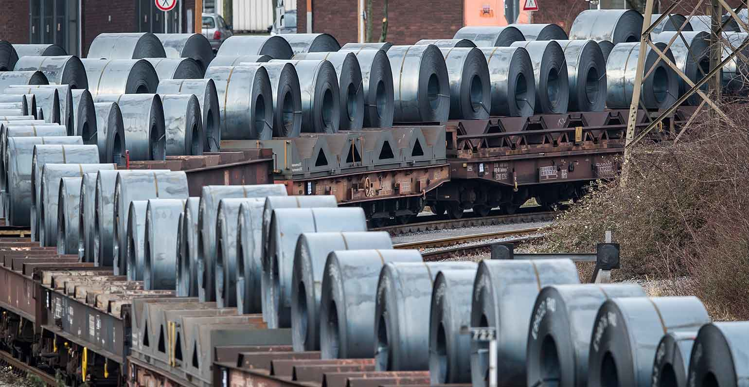 Thyssenkrup steel on train in Germany