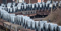 Thyssenkrup steel on train in Germany Thyssenkrup steel on train in Germany