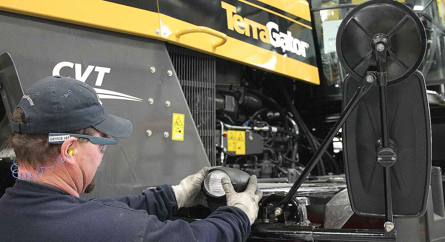 Man working on equipment