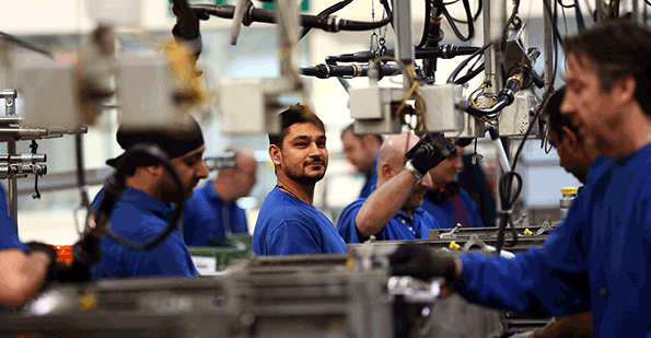Assembly line workers