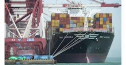 container ship at Qingdao China port container ship at Qingdao China port