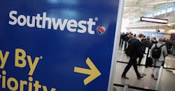 Southwest Airlines signage inside airport Southwest Airlines signage inside airport