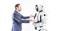 Industryweek 30104 Business Man Robot Hug