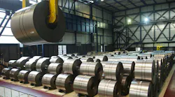 steel rolls at Thyssenkrup plant