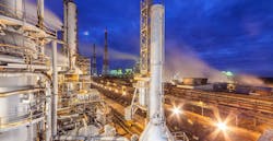 chemical plant at dusk chemical plant at dusk