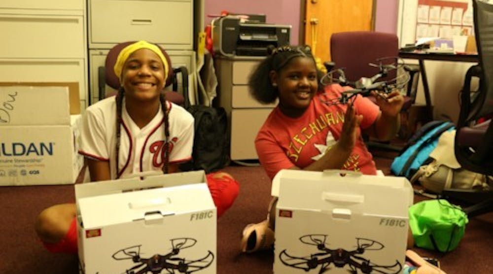 GE Girls Camp at Howard University in Washington, D.C., students learned how drones take flight.
