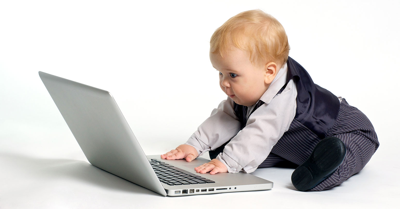 baby with computer