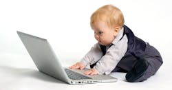 baby with computer baby with computer