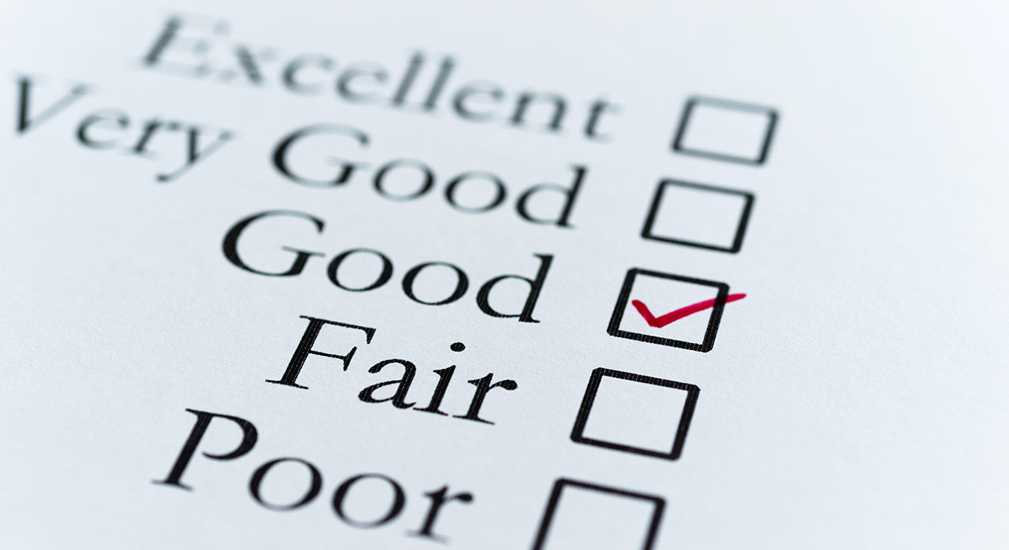 good selected on a page with choices