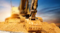 excavator at construction site