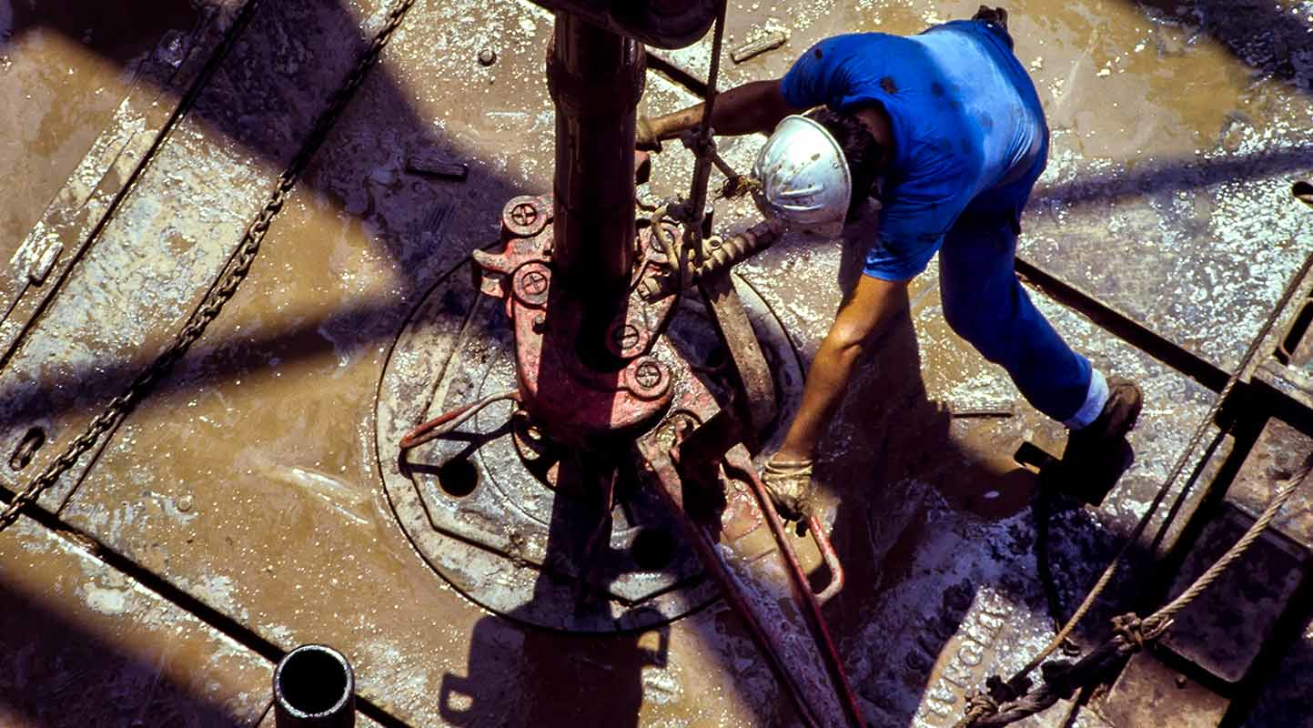 Worker at a drilling rig
