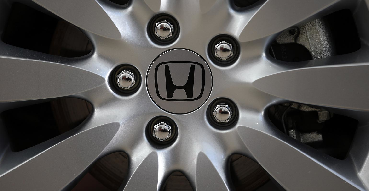 Honda logo on a car wheel