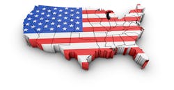 US Map with flag overlay US Map with flag overlay