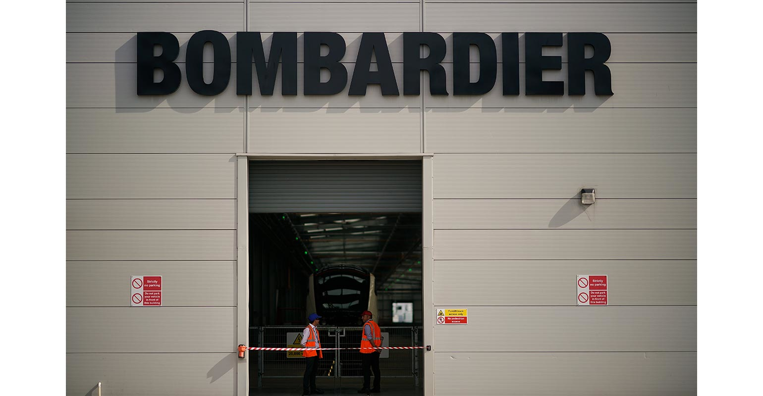 Bombardier logo on door