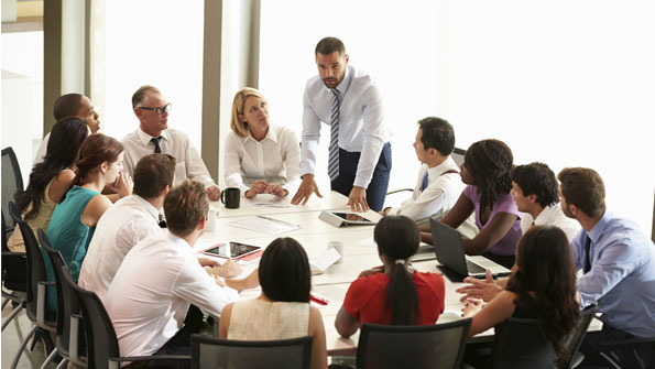 team of people around a table