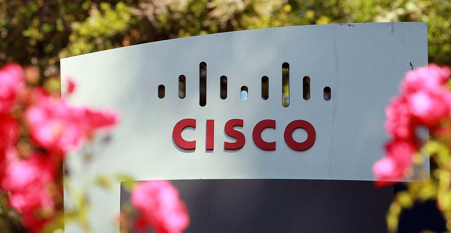 Cisco signage at the front of a building